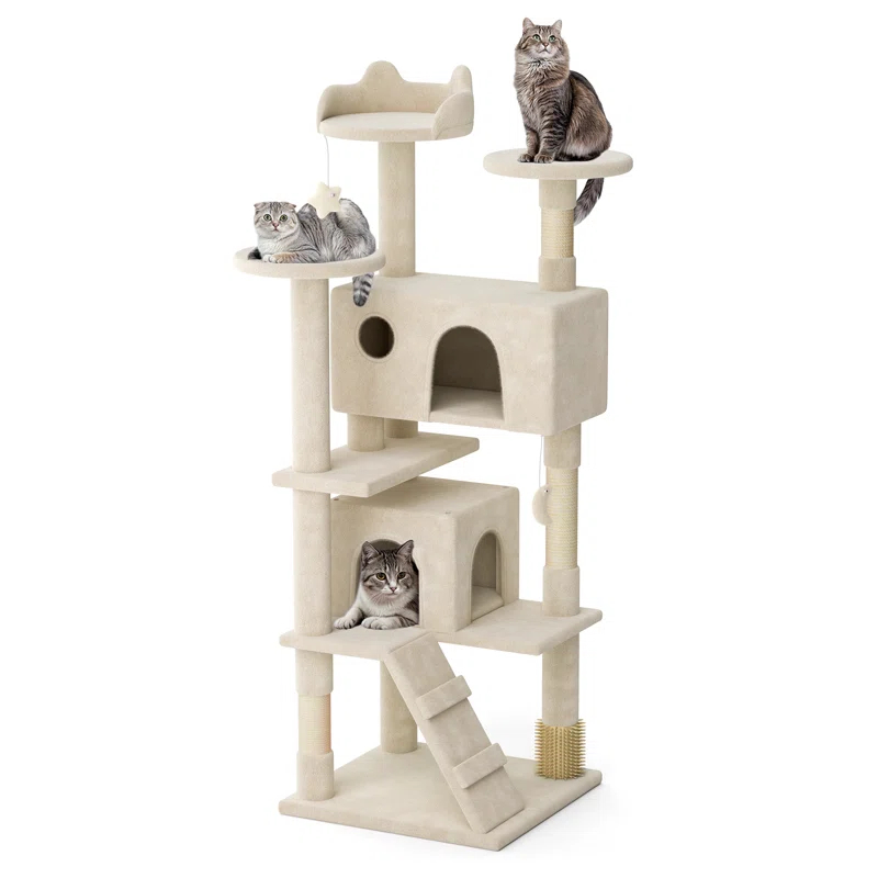 Tucker Murphy Pet™ 70" Cat Tree Tower With Scratching Posts, Multiple Cat Caves, Top Perch, And Play Features For Indoor Cats