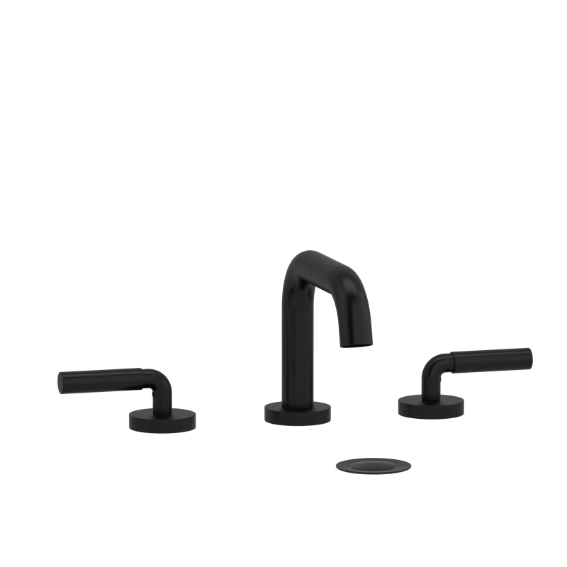 Riobel RUSQ08LBK Riu Widespread Lavatory Faucet With U-Spout