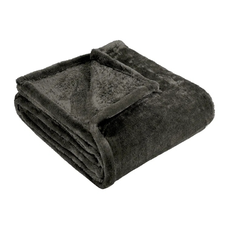Superior Superior Solid Polyester Reversible All-Season Fleece Throws Blanket