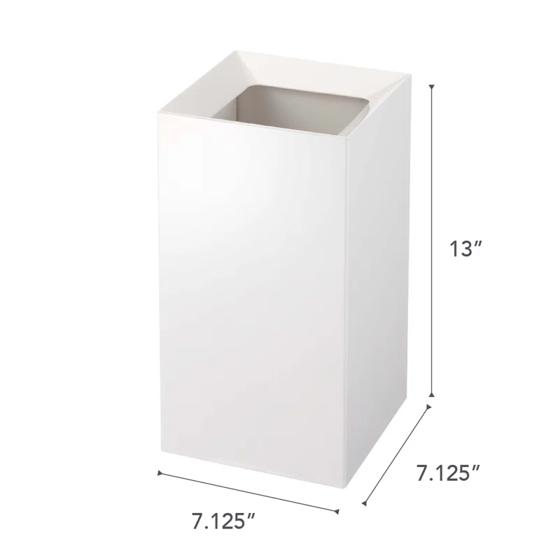 Yamazaki Home Yamazaki Home Trash Can, Modern Garbage Waste Bin Basket With Handle, 2.5 gallons, 10 liters