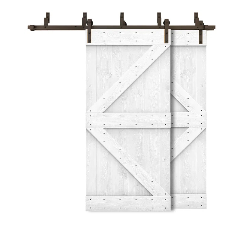 Calhome 84'' Solid Wood Paneled Painted with Installation Hardware Kit Barn Door