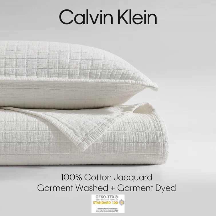 Calvin Klein Calvin Klein Essential Garment Washed Solid Cotton Sham Set (Set of 2)