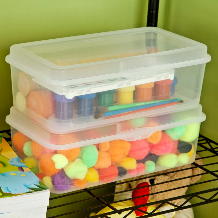 Sterilite Sterilite Plastic Stacking FlipTop Latching Storage Box Container