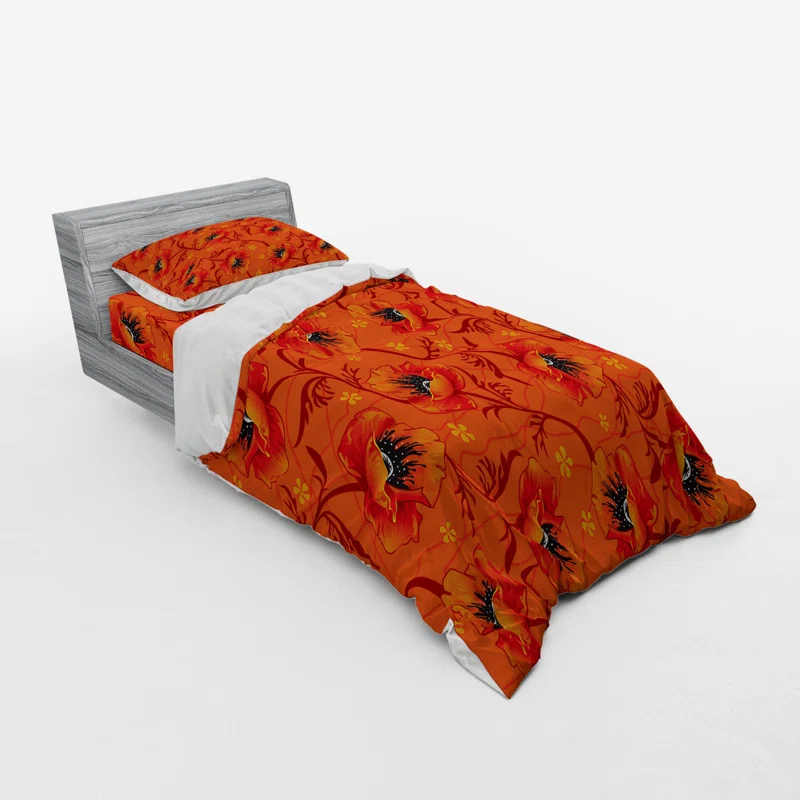 Ambesonne Modern & Contemporary Floral Duvet Cover Set