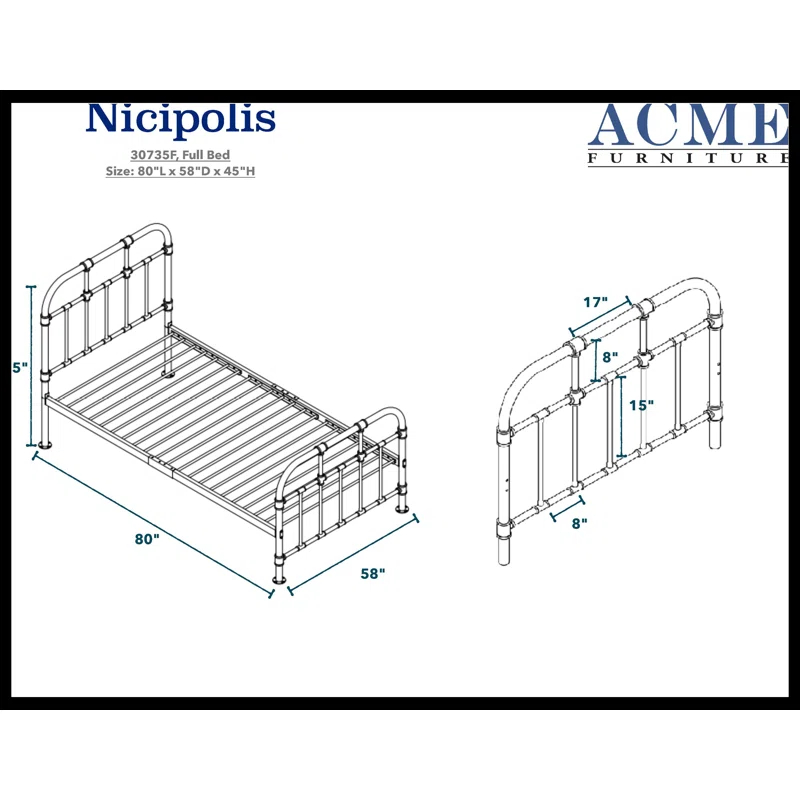 Think Urban Nicipolis Metal Open-Frame Bed