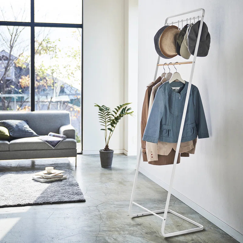 Yamazaki Home Steel 8 - Hook Freestanding Coat Rack