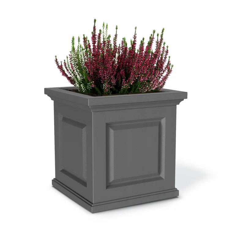 Mayne Inc. Nantucket Square Resin Planter Box with Water Reservoir