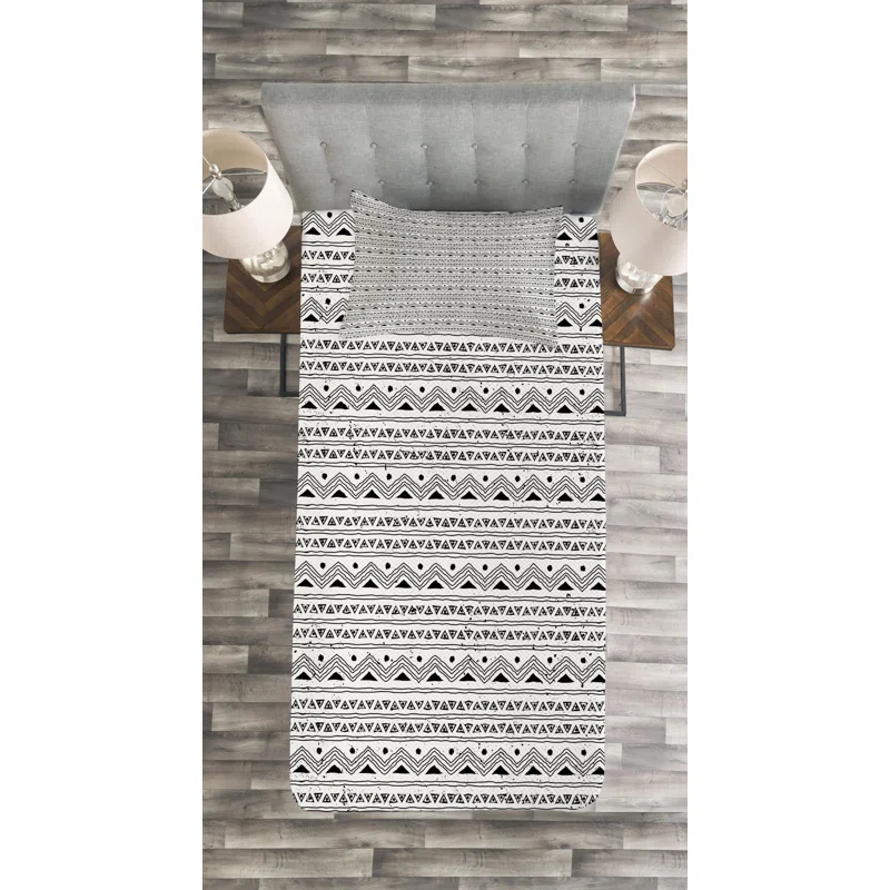 Rustic Geometric Shapes Coverlet Set