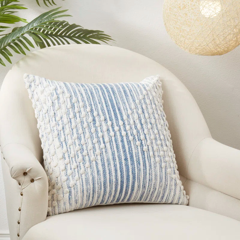 Saro Kavya Collection Striped Cotton Pillow Cover