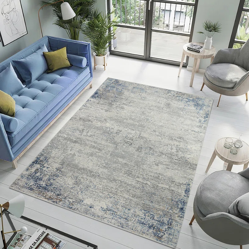 Pasargad Stella Gray/Blue Area Rug