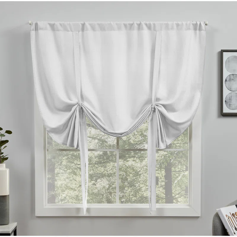 Amalgamated Textiles Exclusive Home Loha Light Filtering Rod Pocket Tie Up Shade