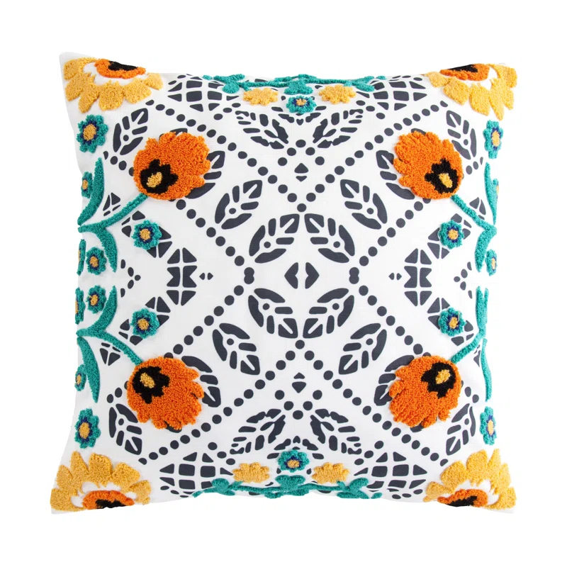 Paseo Road by HiEnd Accents Bonita Talavera Western Floral Indoor Outdoor Decorative Throw Pillow