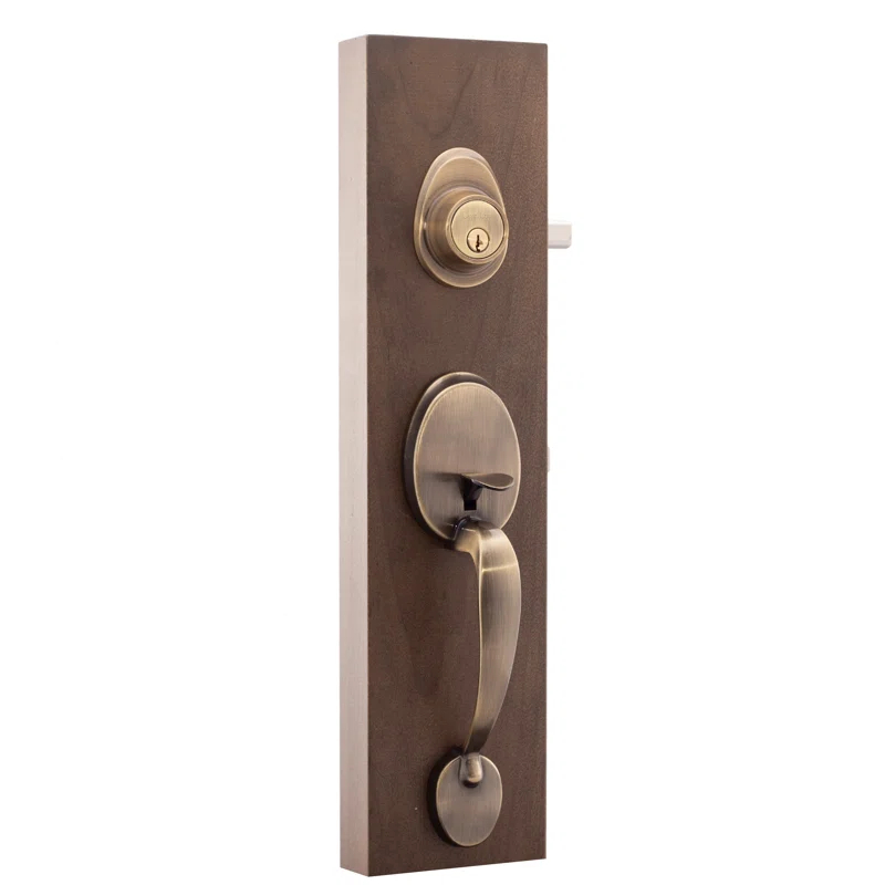 Copper Creek CZ2610xBK-AB Copper Creek Handleset with Single Cylinder Deadbolt and Door Knob and Colonial Rosette