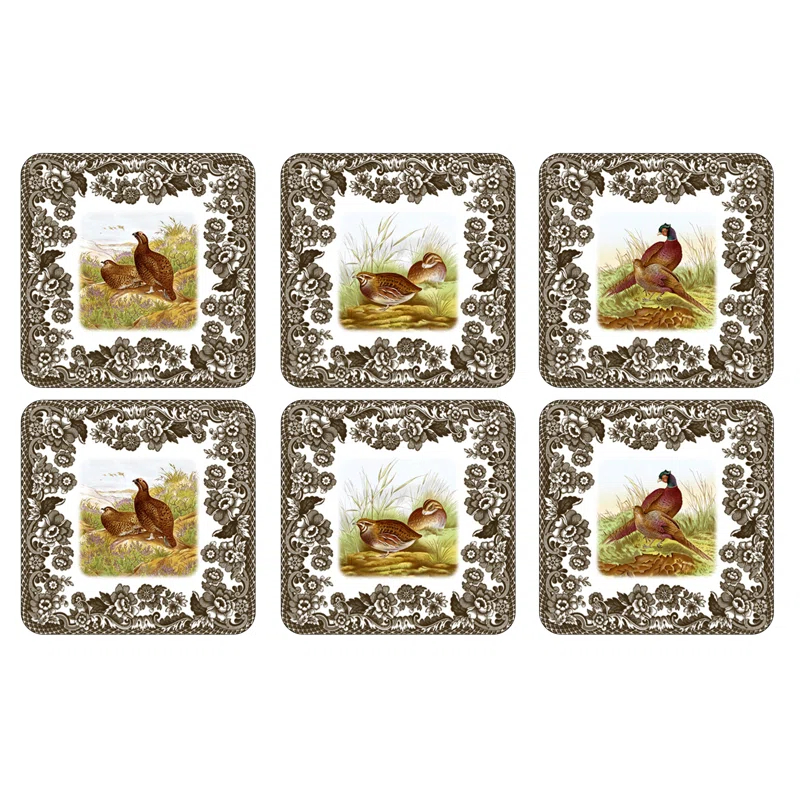 Pimpernel Woodland Coasters 4"X 4" (Set of 6)