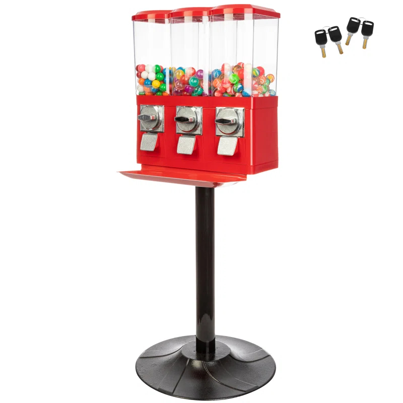Great Northern Popcorn Great Northern Popcorn Triple Gumball Machine with Stand Red