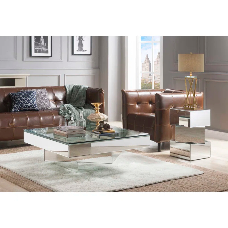 Andrew Home Studio Aradia Glass Top Coffee Table