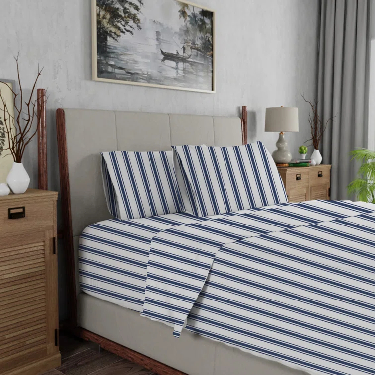 Color Sense Wrinkle Resistant Brushed Cotton Blend Lightweight Sheet Set