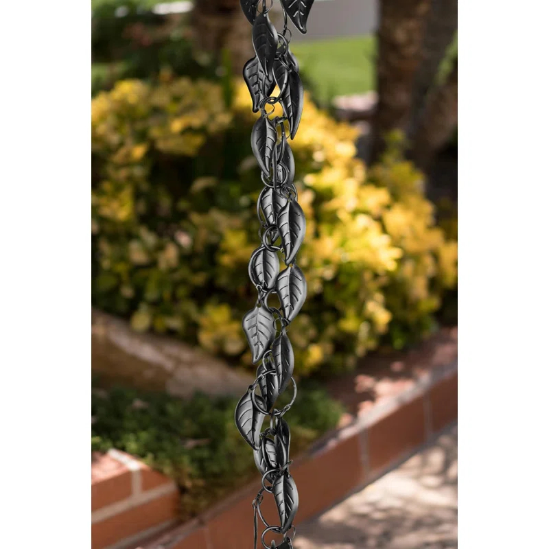 Monarch Rain Chains Aluminum Cascading Leaves Rain Chain Replacement Downspout for Gutters | Wayfair