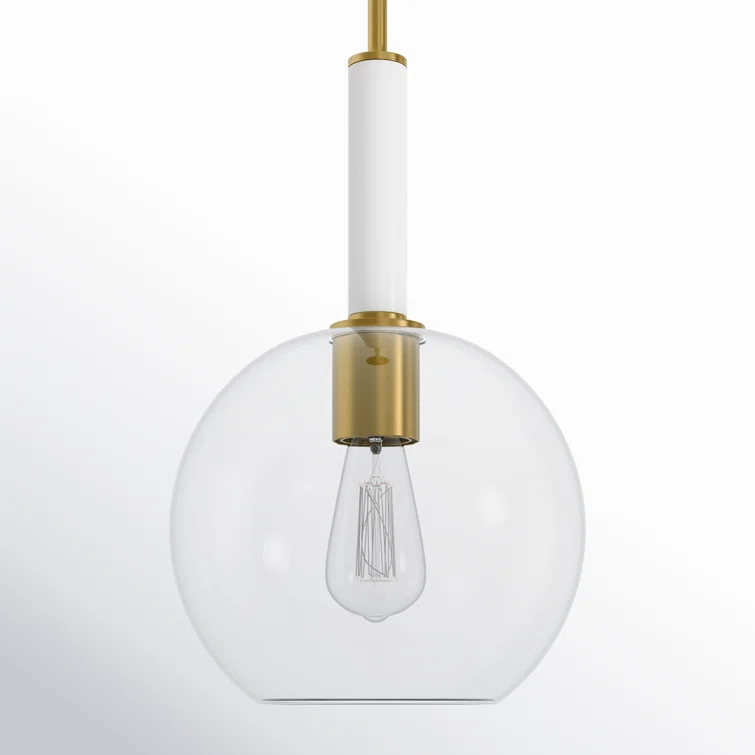 Monroe 16.5" Burnished Brass and Glass Pendant Light