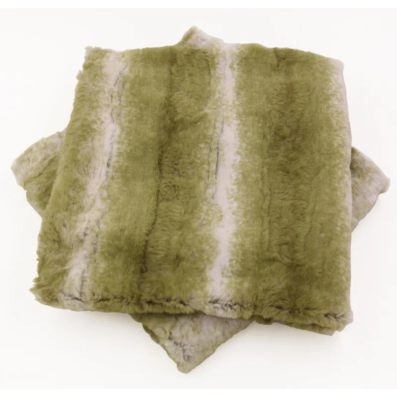 Home Soft Things Brushed Stripe Striped Faux Fur Pillow Cover (Set of 2)