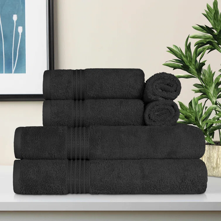 Oleg 600 GSM 6 Piece Egyptian-Quality Cotton Towel Set