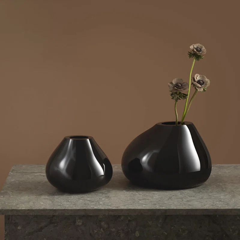 Orrefors Ebon Handmade Glass Table Vase