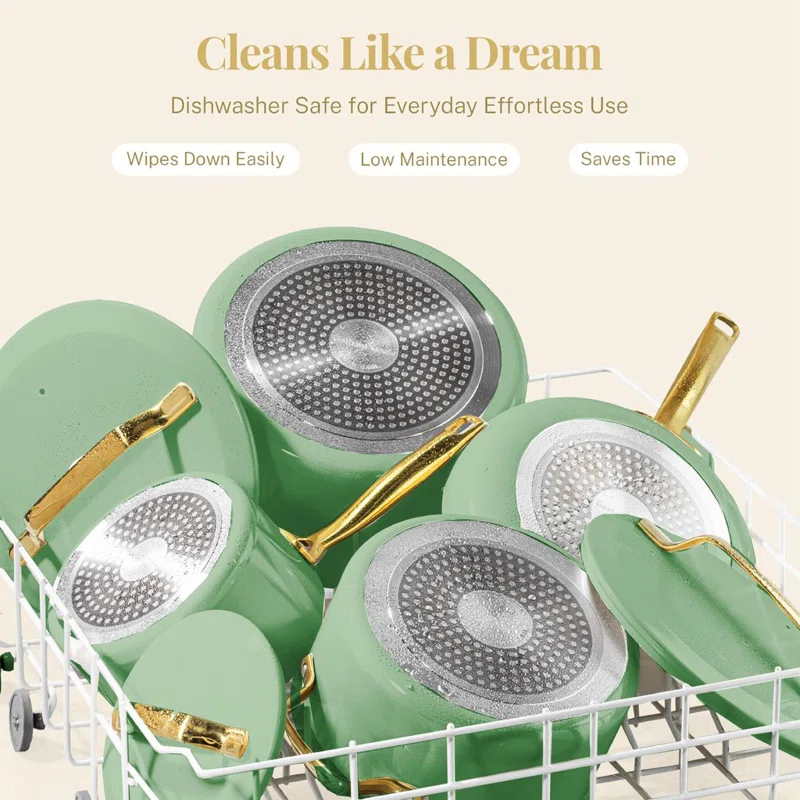 Gotham Steel Gotham Steel Modern Collection 11 Pc Cream Nonstick Cookware Set