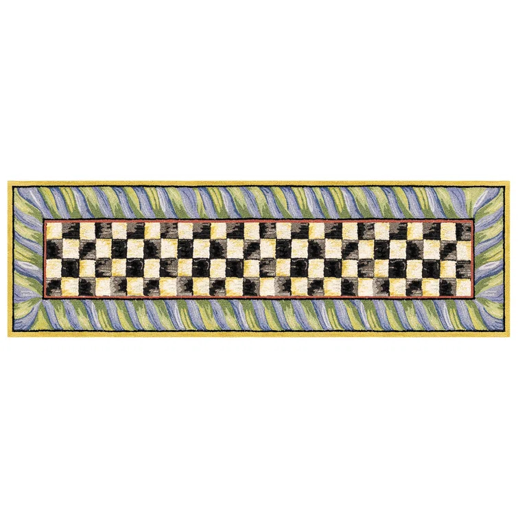 MacKenzie-Childs Courtly Check® Purple/Green Washable Rug