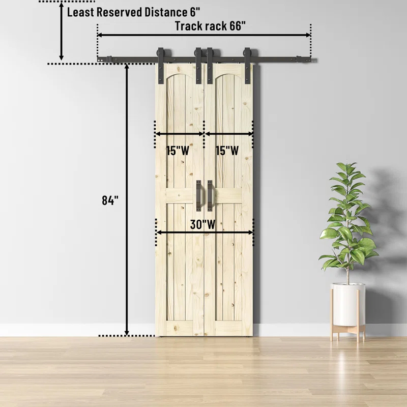 Coast Sequoia 84'' Solid Wood Barn Doors with Installation Hardware Kit Barn Door