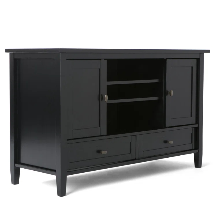 Simpli Home Warm Shaker 47"W Solid Wood TV Stand for TVs up to 55" with 2 Storage Cabinets and 2 Drawers