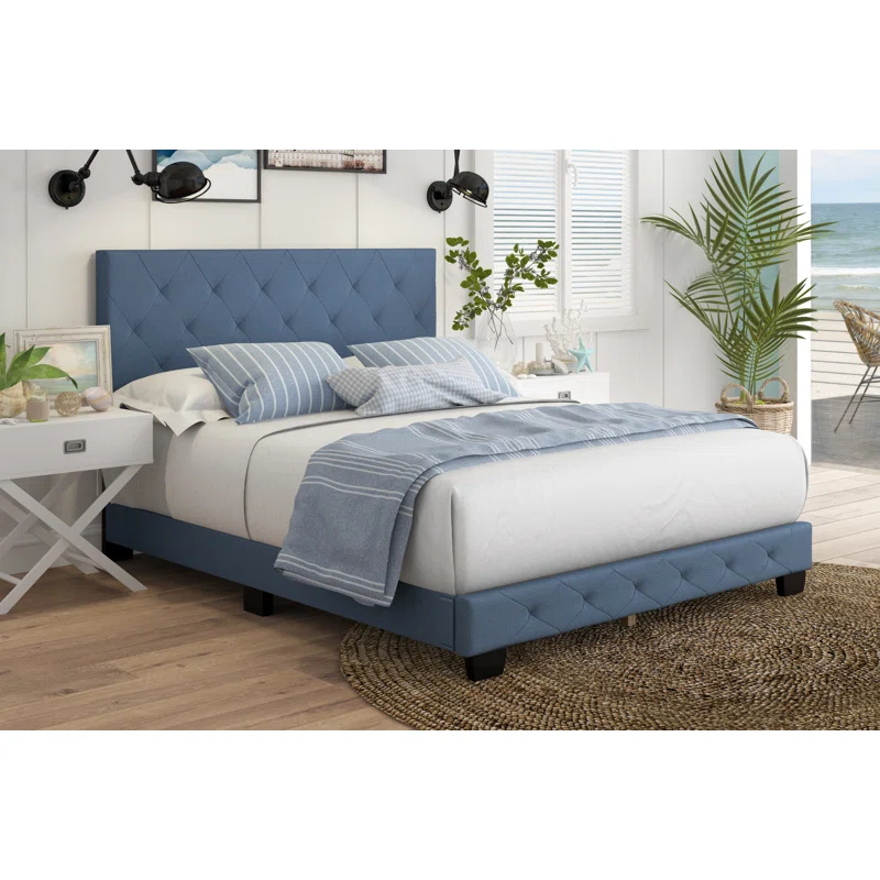 Boyd Sleep Boyd Sleep Chloe Linen Upholstered Bed Frame with Adjustable Headboard, Sturdy Wood Slat System, No Box Spring Required