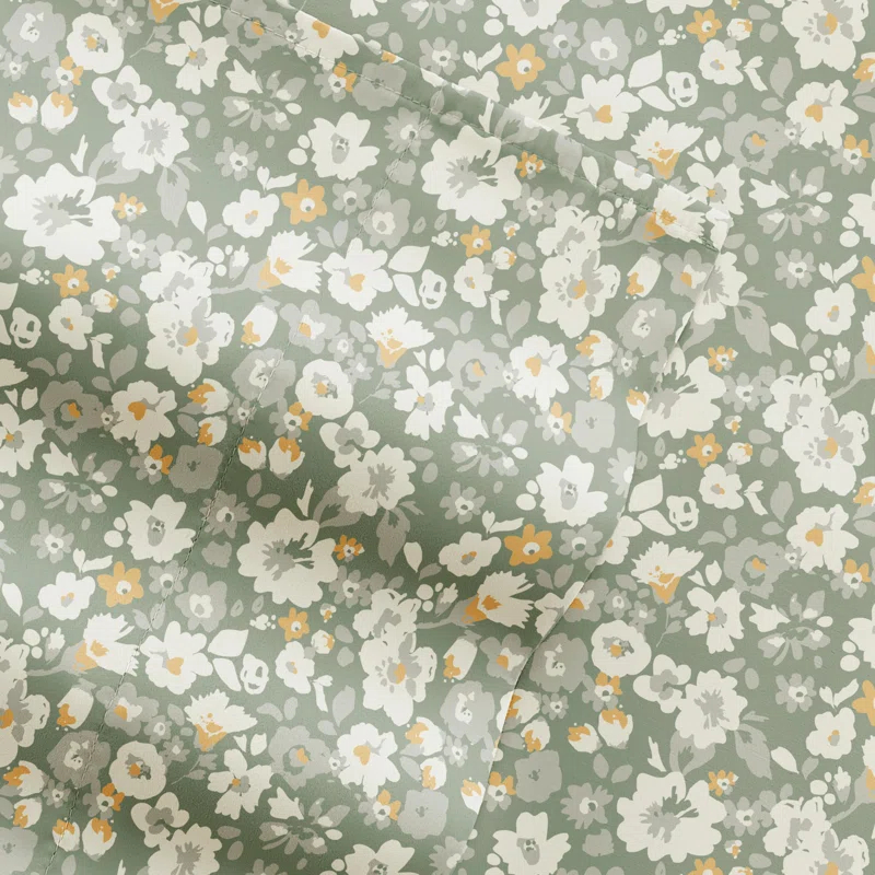 4 Piece Sheet Set Patterned Microfiber Ultra Soft Bedding in Floral Dream