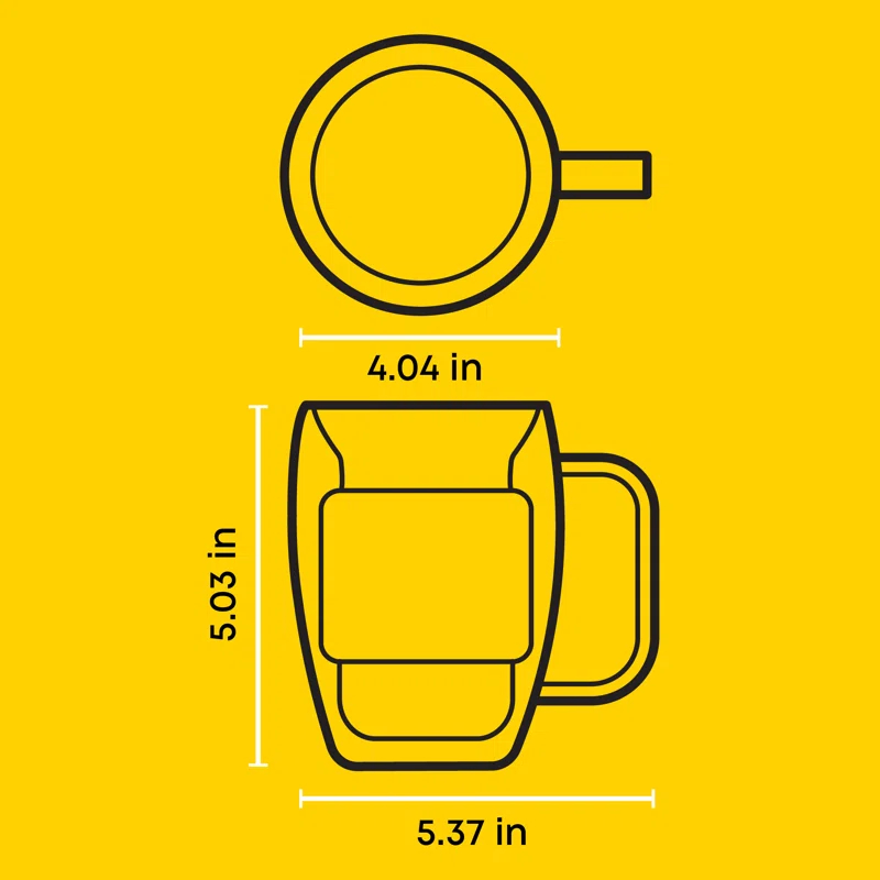 JoyJolt JoyJolt Cadus Double Wall Coffee Tea Glasses, 16oz (Set of 2)