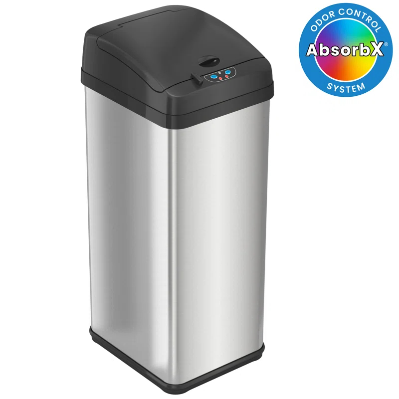 iTouchless Acute Touchless Stainless Steel 13 Gallon Motion Sensor Trash Can