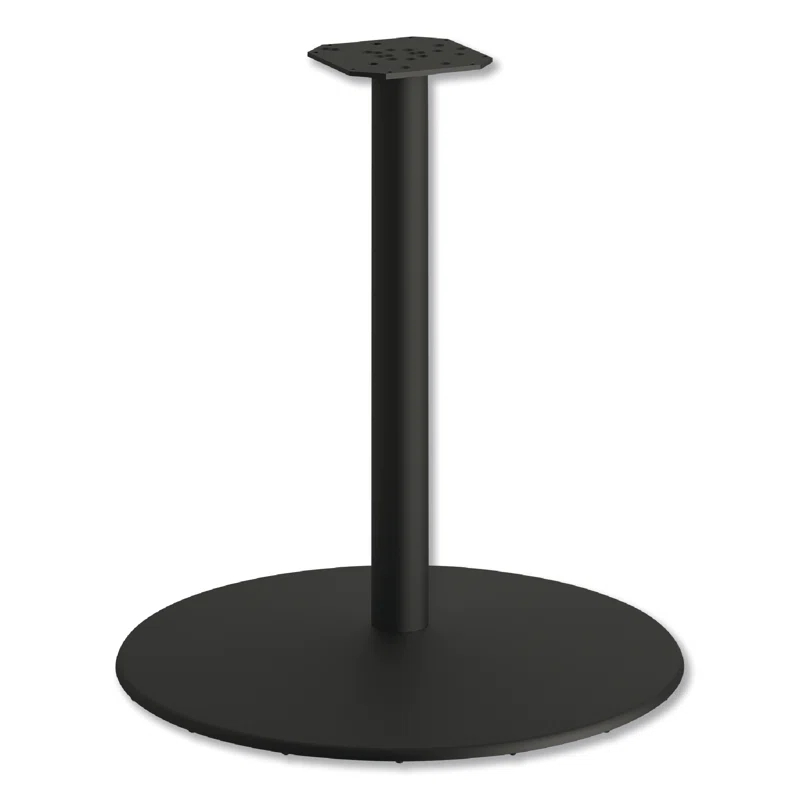 HON HON  Between Round Disc Base for 30" Table Tops, 27.79" High, Textured Silver