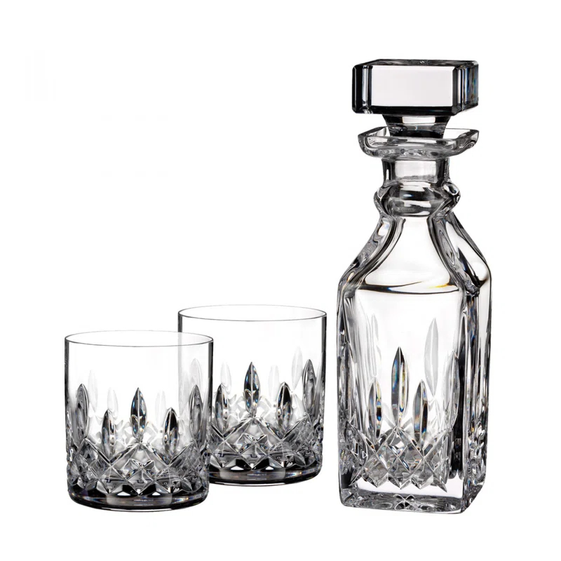 Waterford Connoisseur Lismore Mini Square Decanter & Pair of Tumblers 16floz | Wayfair