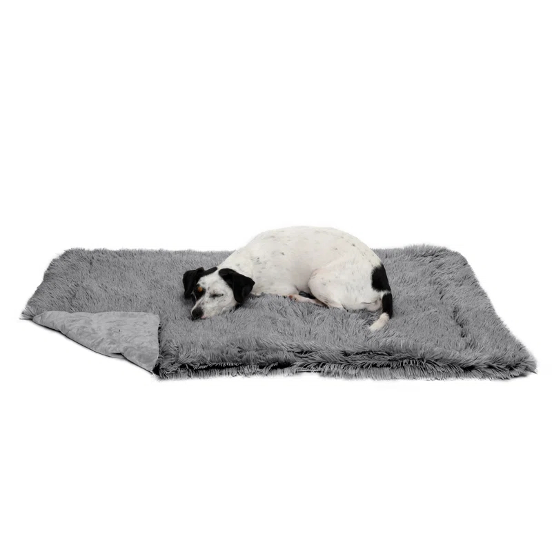 QUALITY FLOORING INC. Waterproof Throw Blanket For Dogs & Indoor Cats, Washable - Shaggy Plush Calming Long Faux Fur & Velvet Dog Blanket