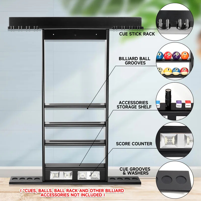 GSE Games & Sports Expert GSE Games & Sports Expert Wood Pool Cue Rack