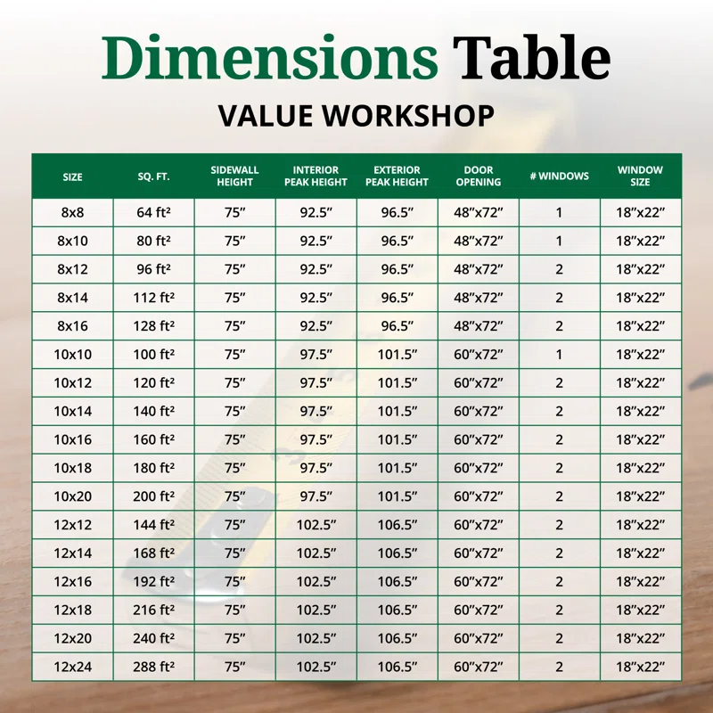 Value Workshop Outdoor Wood Storage Shed