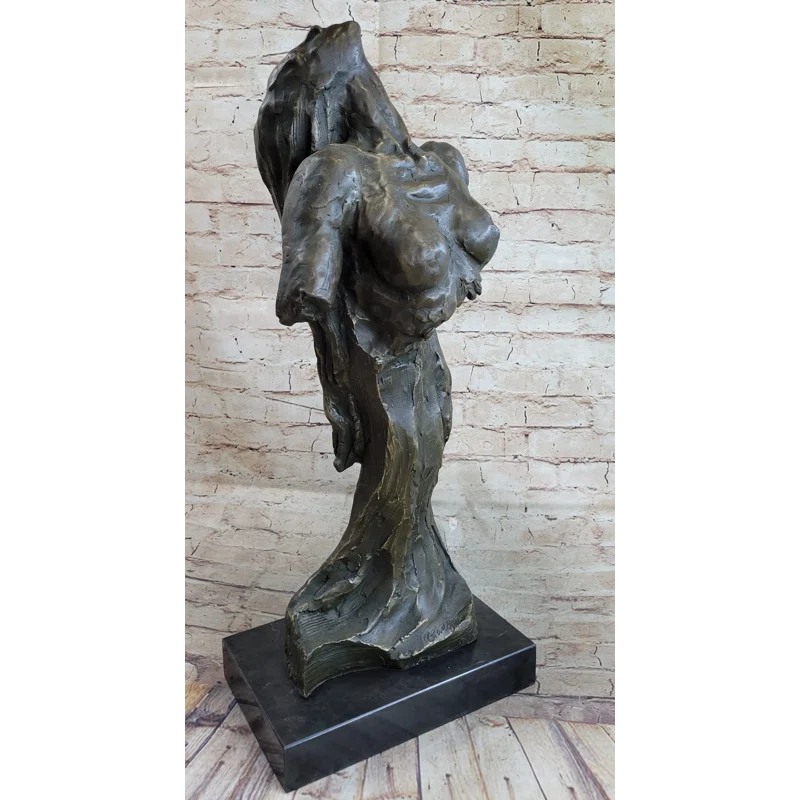Red Barrel Studio® Tebbo Bronze Statue Figure Abstract Dancer Art Deco Modern Art Bronze Sculpture Deco
