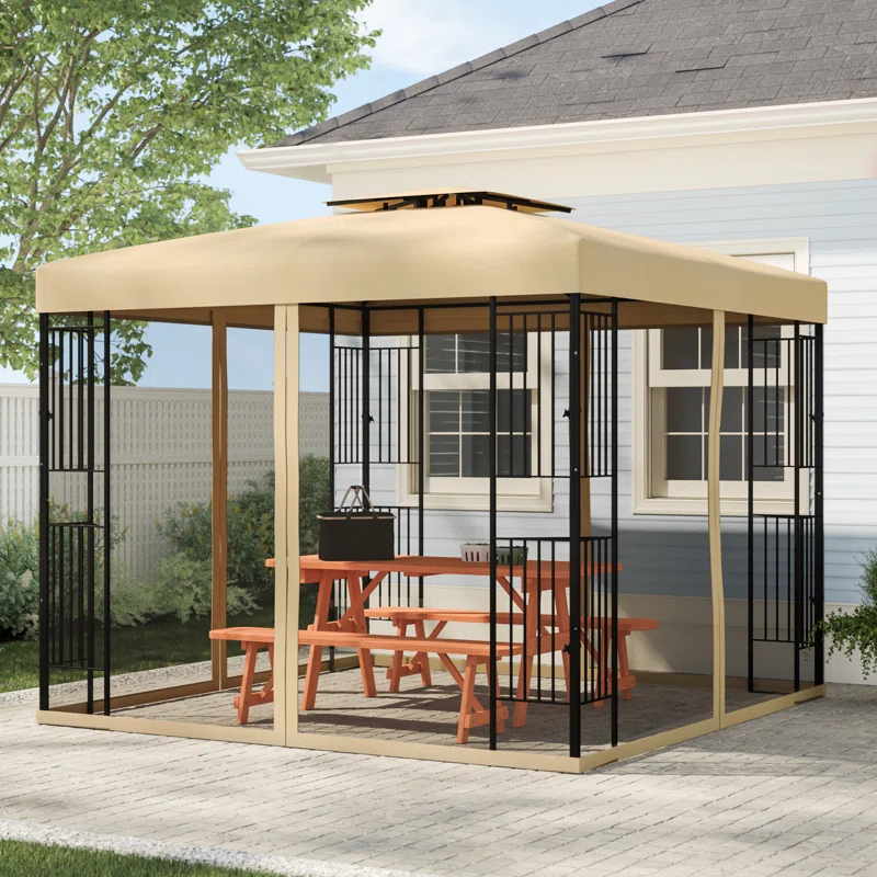 Jeco Inc. Double Roof 10 Ft. W x 10 Ft. D Steel Patio Gazebo