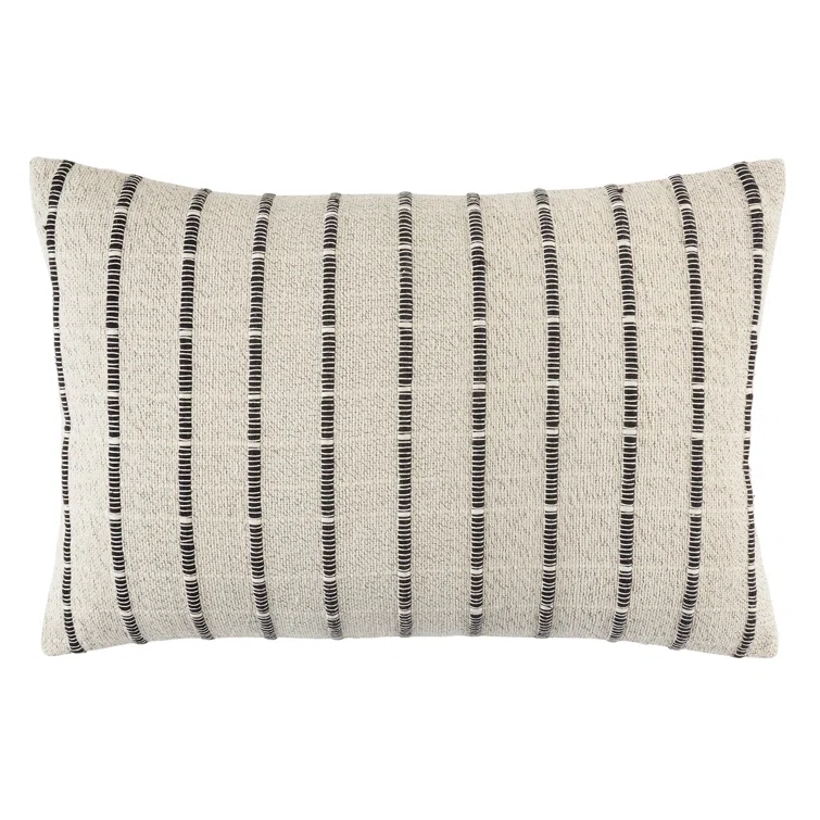 Saro Coralee Collection Striped Cotton Throw Pillow