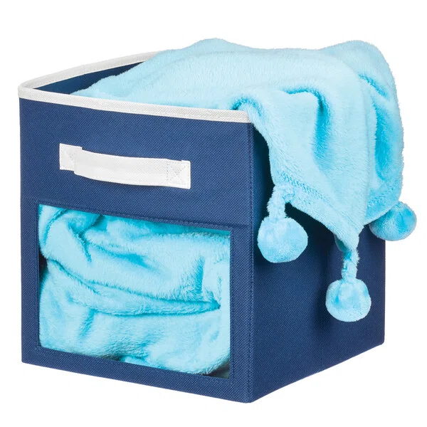mDesign mDesign Fabric Baby Nursery Storage Cube with Front Window