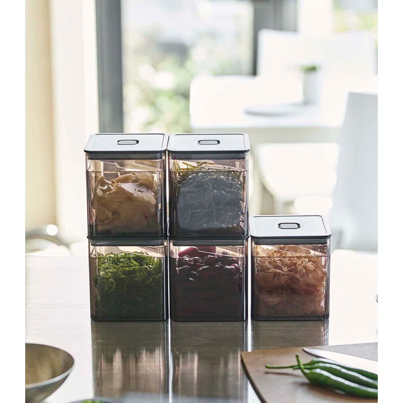 Yamazaki Home Tower Yamazaki Home Airtight Food Storage Container With Lid Square Spice Or Vegetable Holder