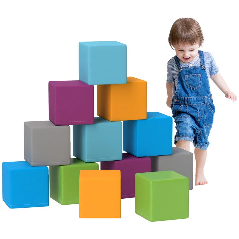 Soozier Soozier 12 Piece Foam Blocks, Soft Play Equipment For Kids, Climbing Toys For Toddlers, Safe Play Structures For Preschooler Baby Learning Development