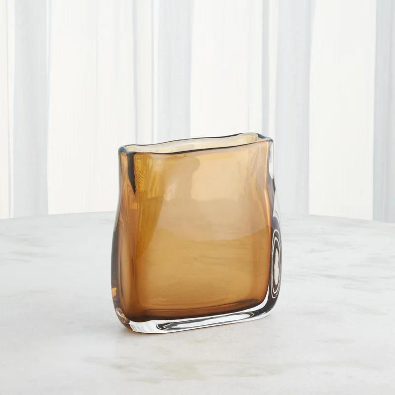 Soft Rectangle Vase-Dark Amber