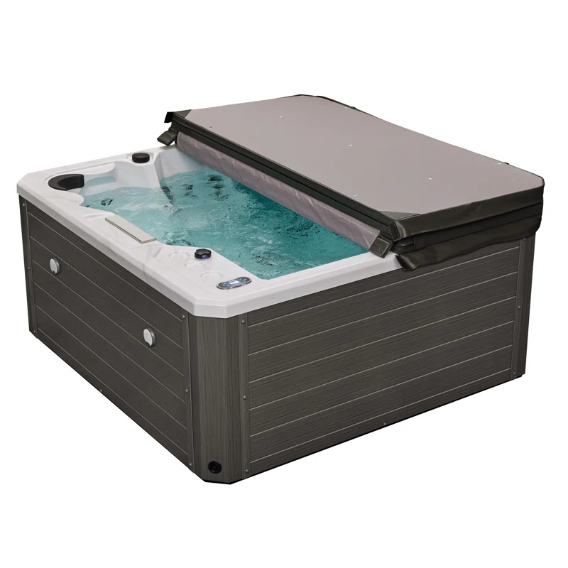 Luxury Spas Luxury Spas 240 Volt 5 Person Galley - Person 69 - Jet Acrylic Square Hot Tub With Ozonator In Cloud Gray