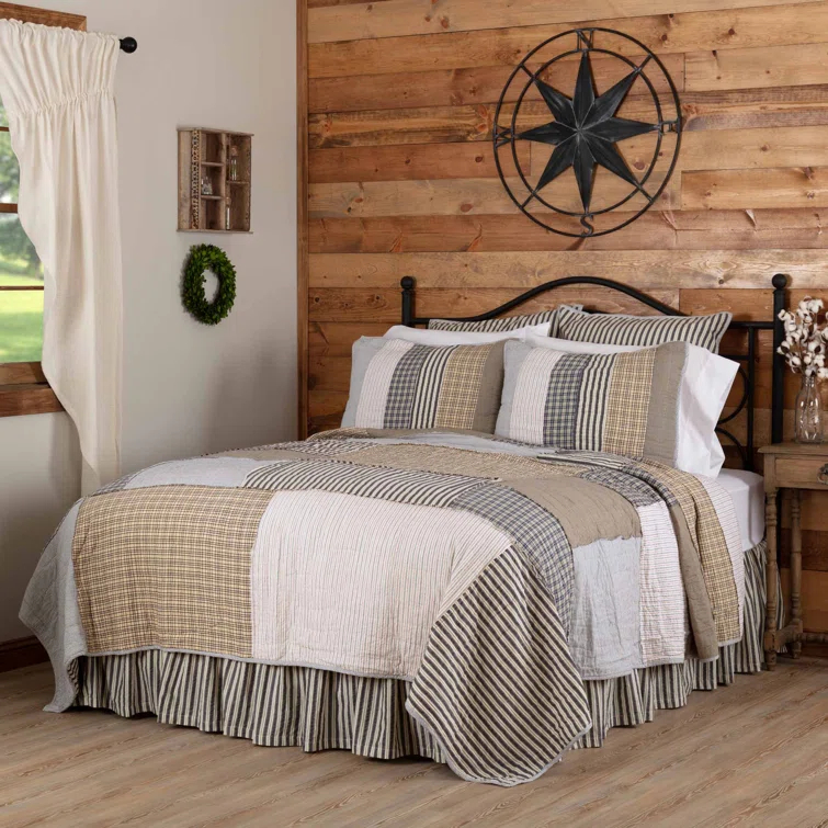 VHC Brands Ashmont Farmhouse / Country Cotton Patchwork Quilt