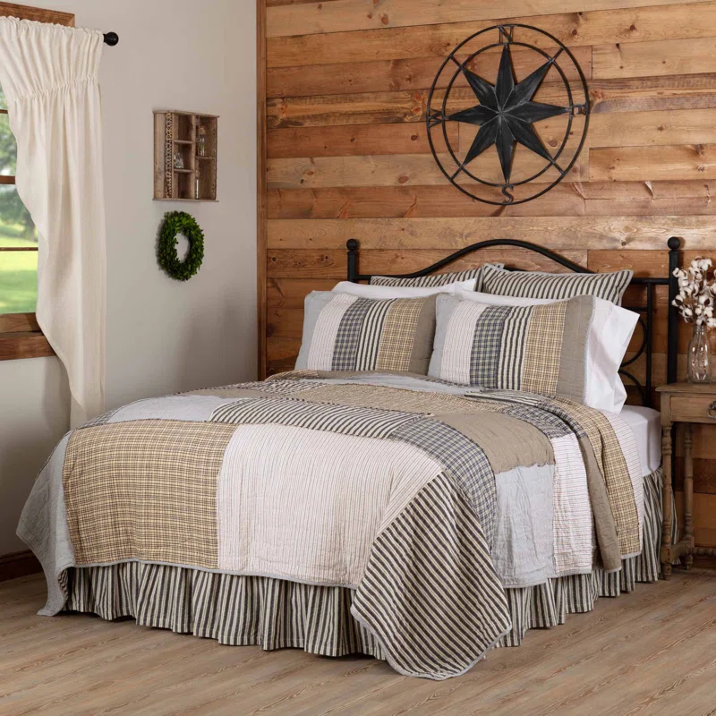 VHC Brands Ashmont Farmhouse / Country Cotton Patchwork Quilt