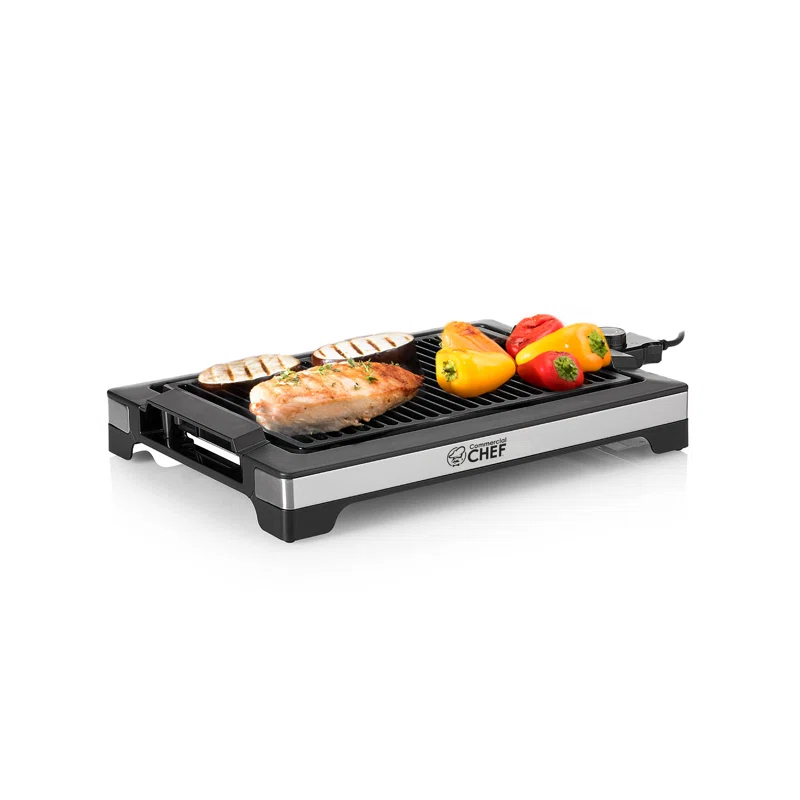 Commercial Chef COMMERCIAL CHEF Indoor Grill for Countertop Electric Grill with Adjustable Temperature Control